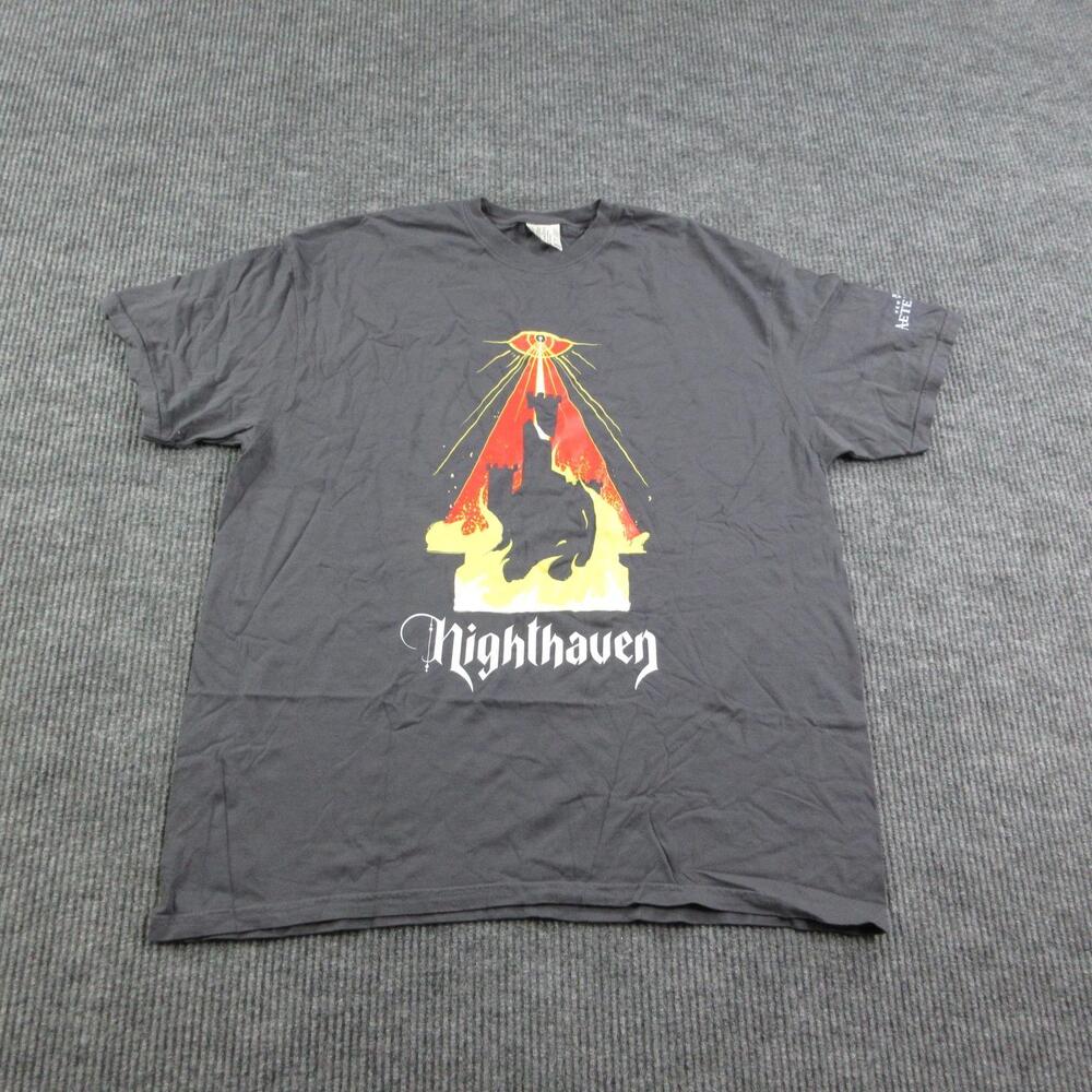 Comfort Colors Shirt Mens 2XL Gray Nighthaven Aeternum Graphic Tee Heavyweight